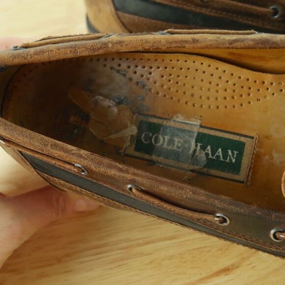 Vintage Cole Haan Tassel Loafers 11 THRASHED Boat Shoes Leather Old Money Preppy main image 14